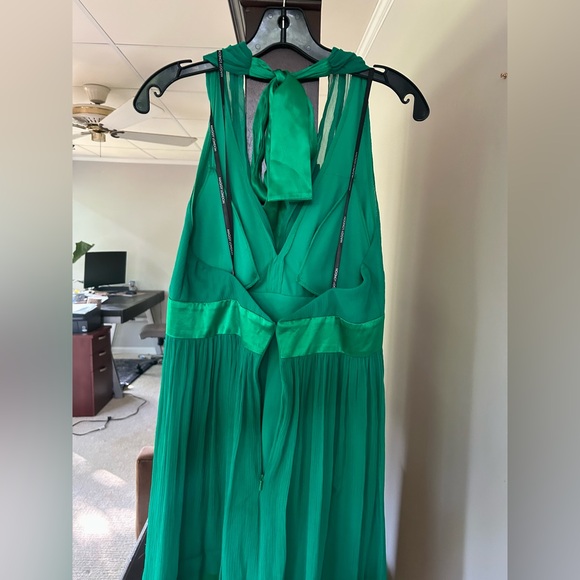 Y2K MAGGY LONDON Babydoll Silk Chiffon Satin Halter Dress Coquette Glam Size 10 - Picture 14 of 15